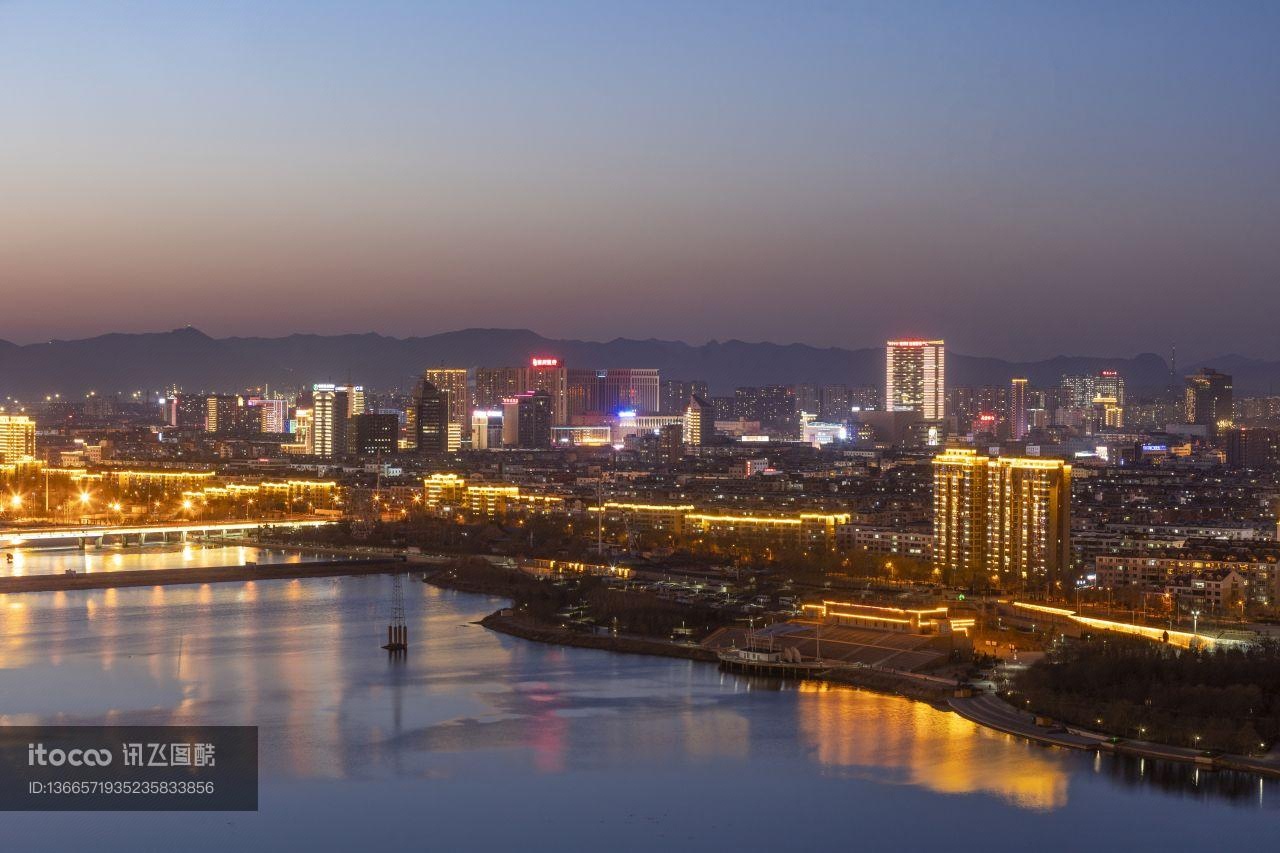 都市夜景,建筑夜景,城市夜景