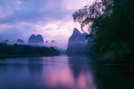 江河,自然风景,自然风光,山峦,植物,树