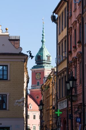 建筑,城镇,都市,现代建筑,特写,国外,城市街道,天空,街道,波兰,华沙