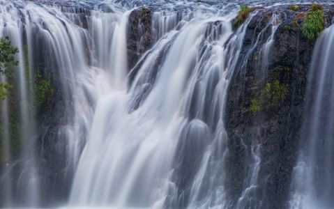 瀑布,自然风光,岩石,山川