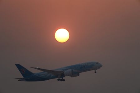 太阳,飞机,交通工具,生活工作,特写,天空,自然风光,日出