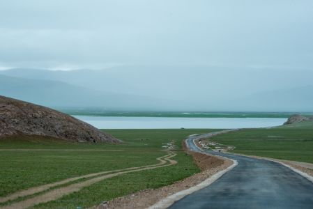 公路,自然风光,山川,天空,草原,白云