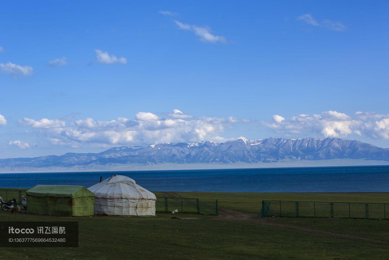 自然风光,蒙古包,湖泊
