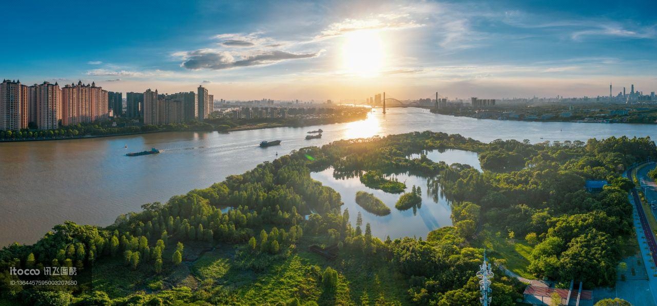 自然风光,江河,建筑