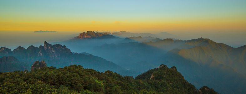 山川,霞光,山峦,气候气象,三清山,天空,江西,全景,自然风光,云雾