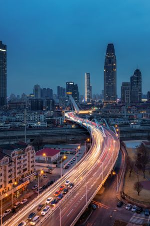 城镇,道路,城市道路,夜晚,建筑