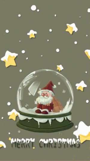 水晶球,工艺品,圣诞老人,小星星,插画,字母,扁平插画,圣诞节
