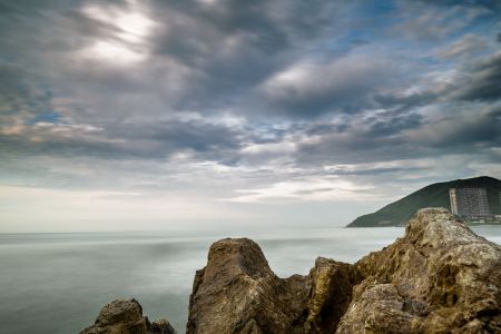 海洋,天空,自然风光,乌云,岩石