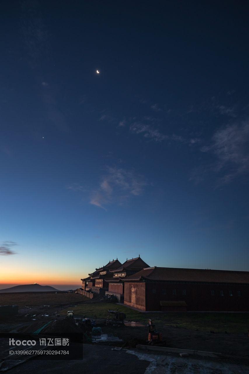 建筑,寺庙,夜晚