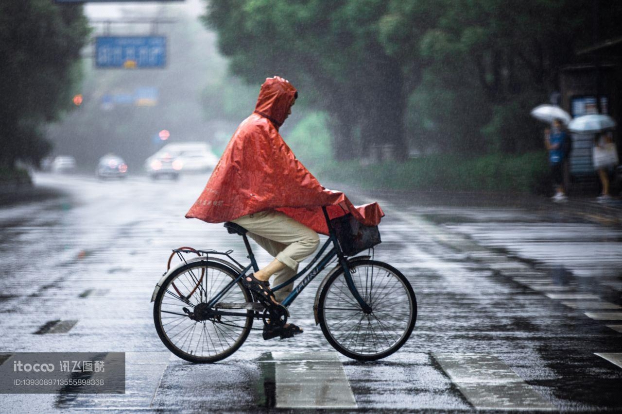 交通工具,自行车,雨