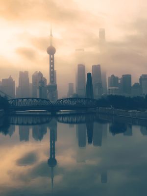 上海,江河,现代建筑,城市,建筑,城镇,全景