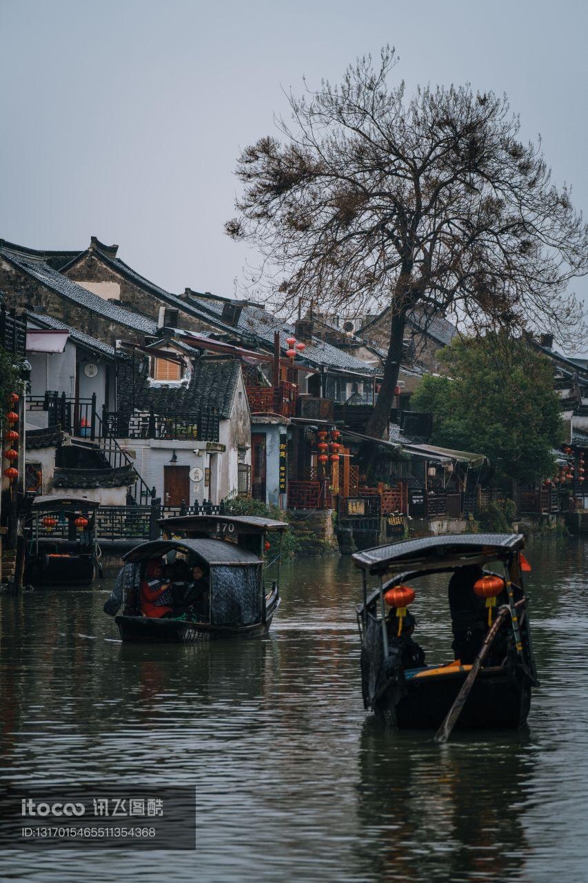 江河,村镇,建筑