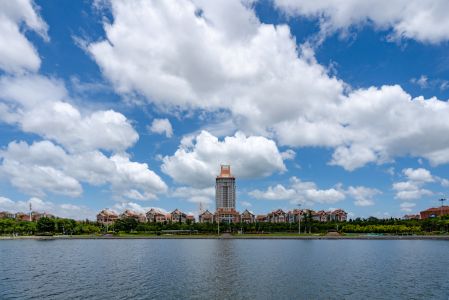 白云,天空,全景,城镇,自然风光,建筑