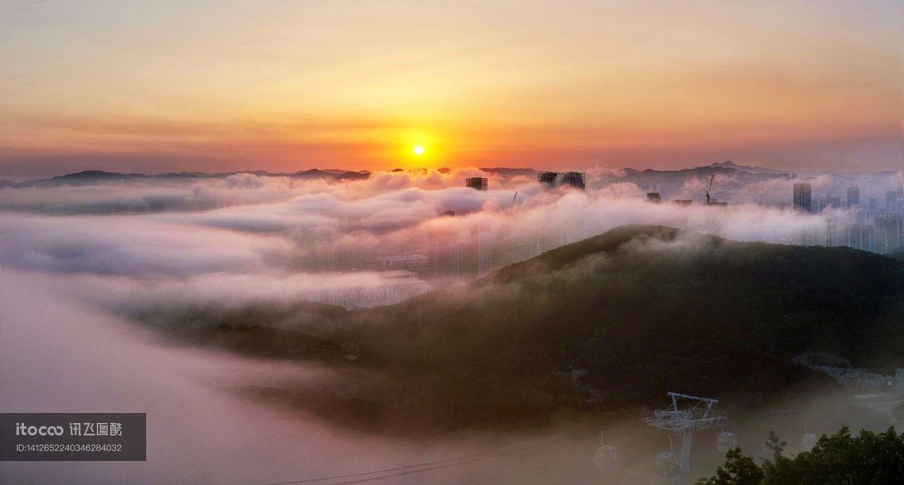 自然风光,天空,雾