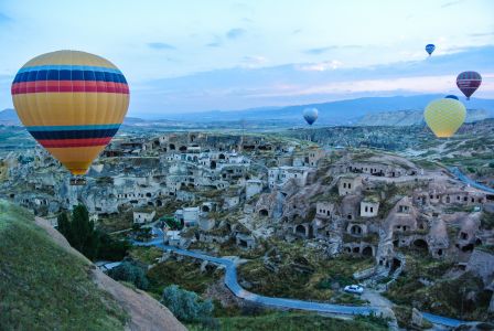 自然风光,国外,热气球,航拍,交通工具,热汽球,城镇,天空,村镇,民俗风情,景点,土耳其