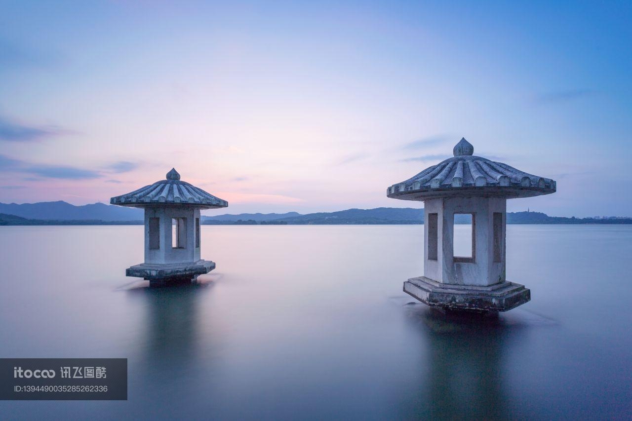 建筑,湖泊,自然风光