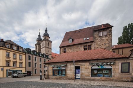 德国,建筑,道路,城市道路,街道,拜罗伊特,城镇,全景,天空,白云,国外