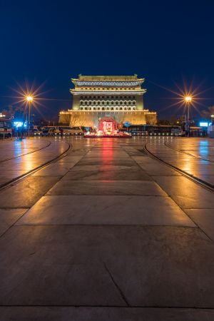 正阳门,建筑夜景,城楼,传统建筑,中国,北京,历史古迹