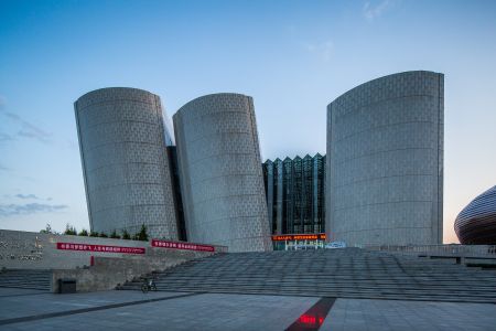 天空,建筑,城镇,鄂尔多斯,全景,中国,内蒙古