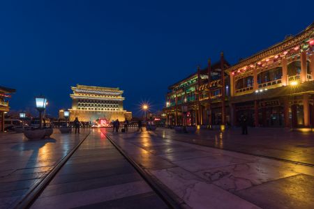 正阳门,街道,建筑夜景,中国,北京,历史古迹