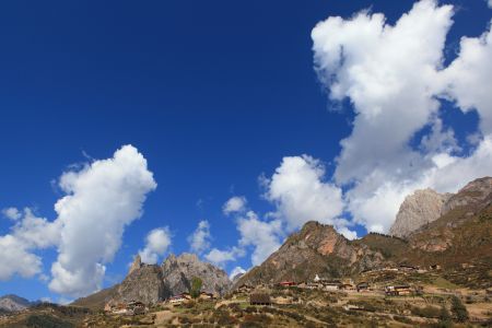 山川,天空,自然风光,白云,全景,植物