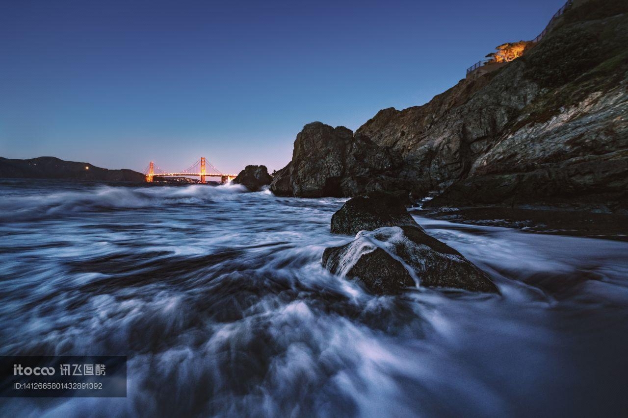 海洋,自然风景,山峦