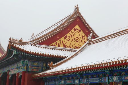 建筑,雪,冬天,景点,北京,历史古迹,故宫,城镇