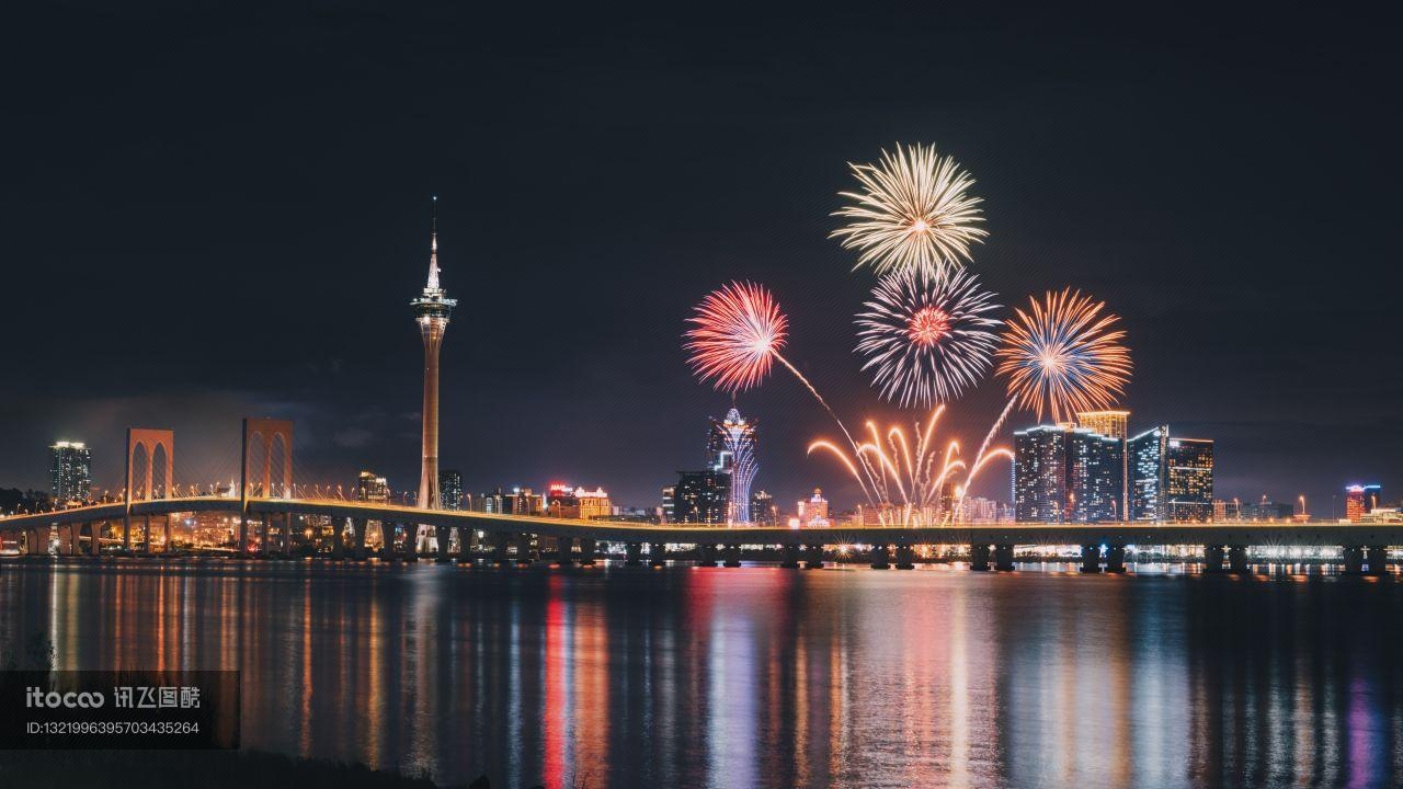 澳门,夜晚,天空