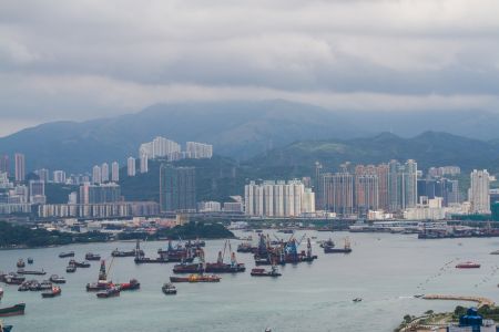 建筑,香港,城镇,都市,江河,交通工具,船,山川
