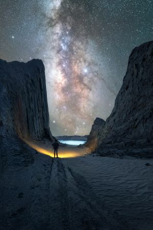 自然风光,星星,星空,山川