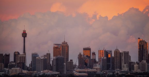 天空,城镇,都市,晚霞,建筑,全景,植物,树木