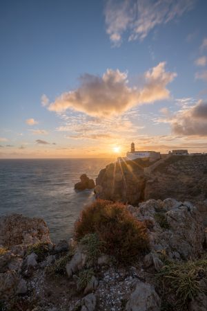 海洋,天空,自然风光,岩石,海岛,全景,太阳,灯塔