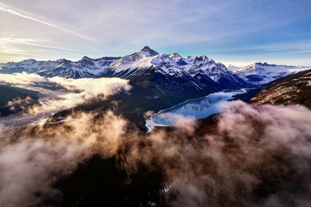 自然风光,山峦,风景,雪,冬天,山川,天空,雾,湖泊