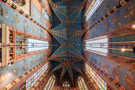 建筑,宗教文化,仰拍,波兰,克拉科夫,城镇,特写,教堂,国外