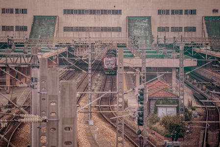 火车,铁路,杭州,交通工具,建筑,道路,城镇