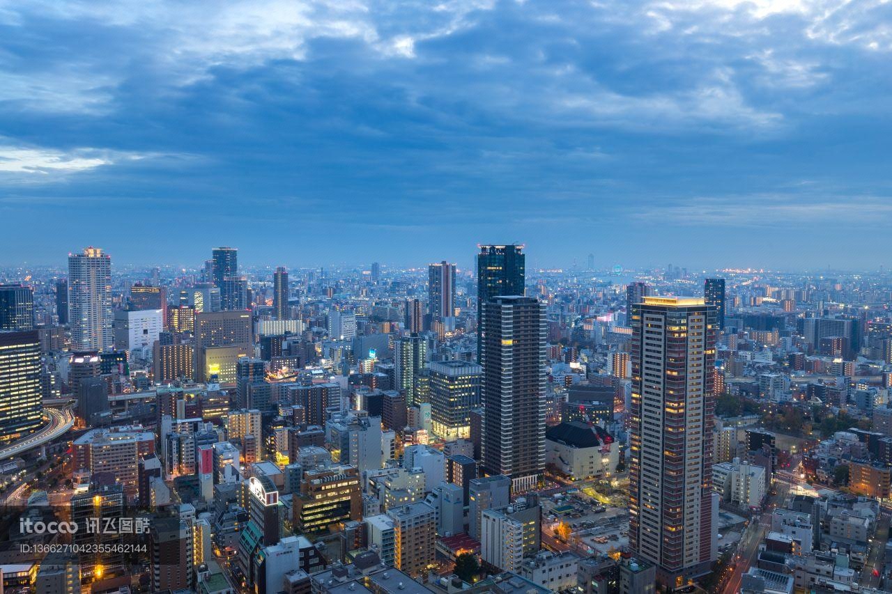 建筑夜景,都市夜景,城镇