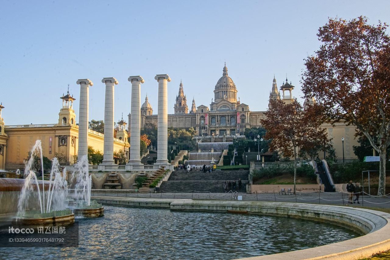 建筑,西班牙,喷泉
