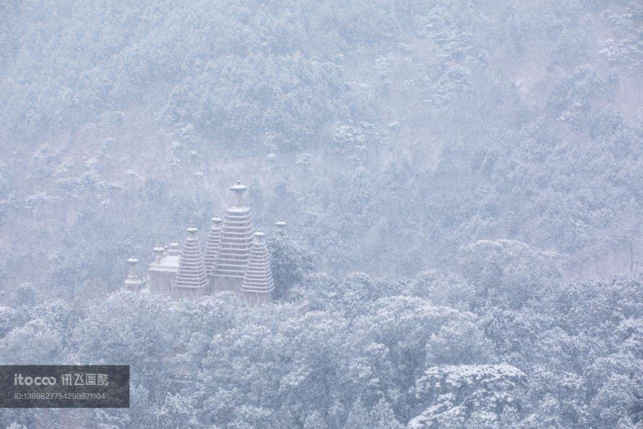 寺庙,建筑,冰雪