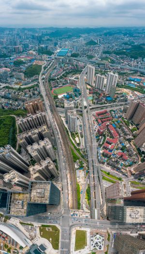 城镇,建筑,都市,道路,城市道路,航拍,俯瞰