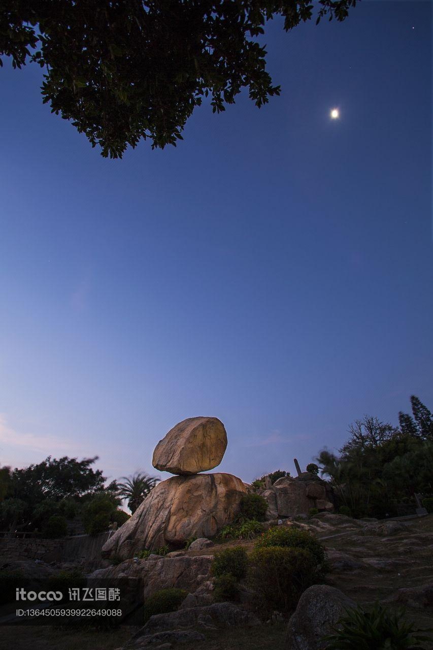 自然风光,岩石,月亮