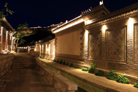 村镇,夜晚,城镇,建筑,古北水镇,中国,北京