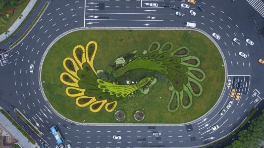 公路,城市道路,交通工具,航拍,汽车,城镇,物品