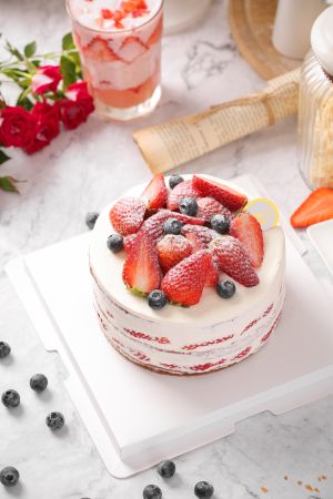 蛋糕,红色草莓,草莓,草莓蛋糕,蓝莓,生活工作,糕点