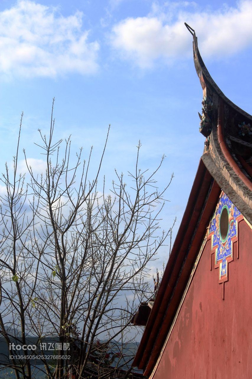 飞檐,城镇,寺庙