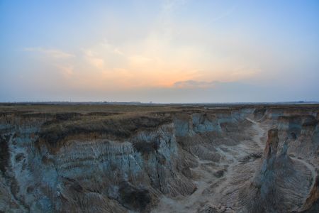 戈壁,荒漠,自然风光,山西,大同土林,大同,天空,全景