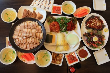 生活工作,美食,蔬菜,俯瞰,韩国,肉类