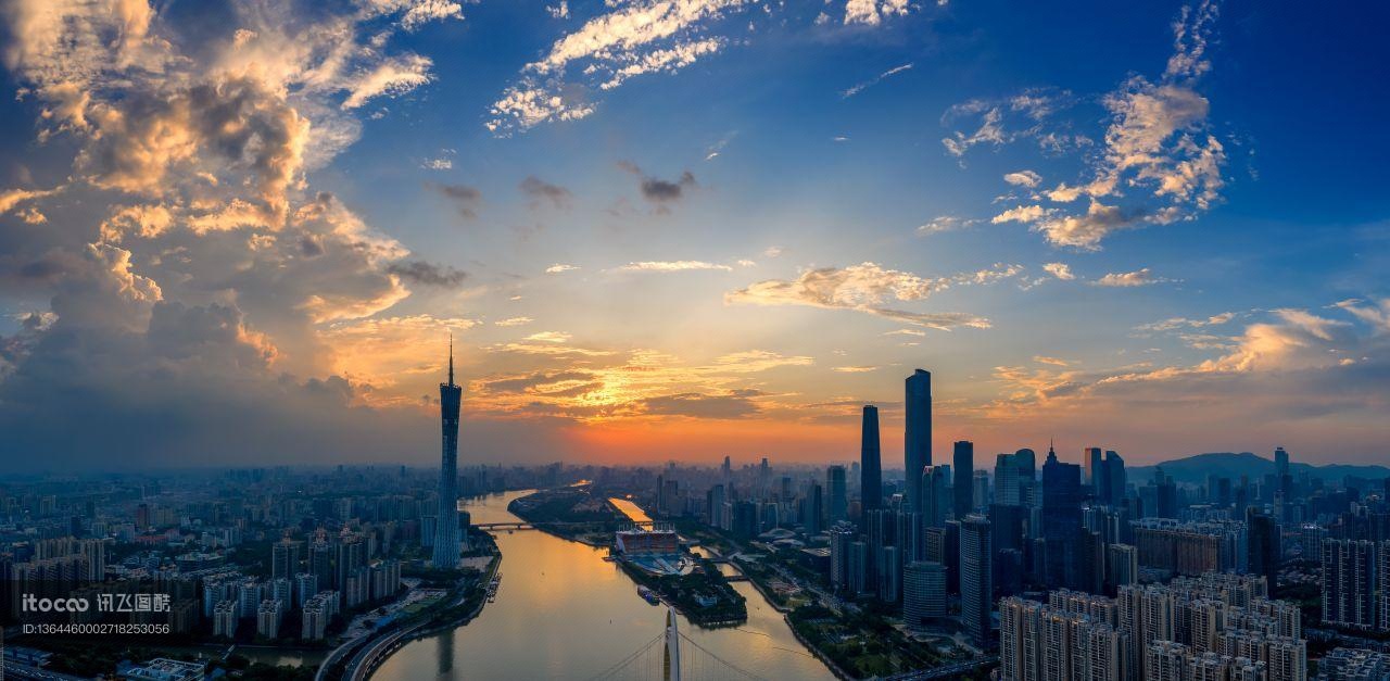 自然风光,城镇,天空