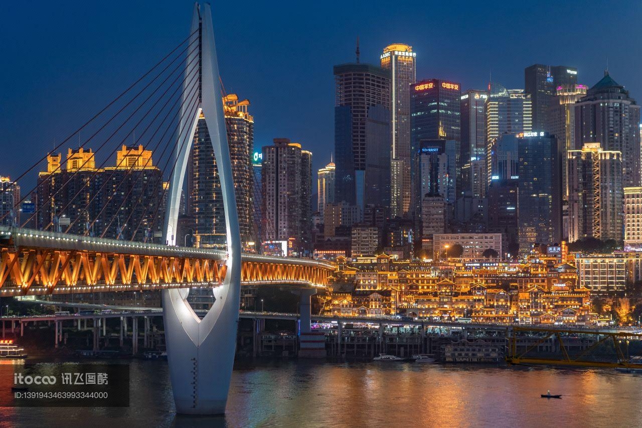 建筑,桥,建筑夜景