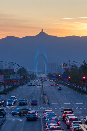 现代建筑,桥梁,中国,北京,汽车,交通工具,定都阁,夕阳,建筑,历史古迹