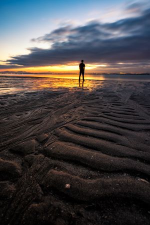 自然风光,沙滩,日落,人像,天空,海洋,全身像,摆拍人像